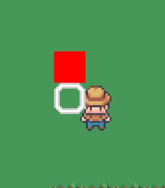 An image in game showing a tile marker rendering above the players head incorrectly