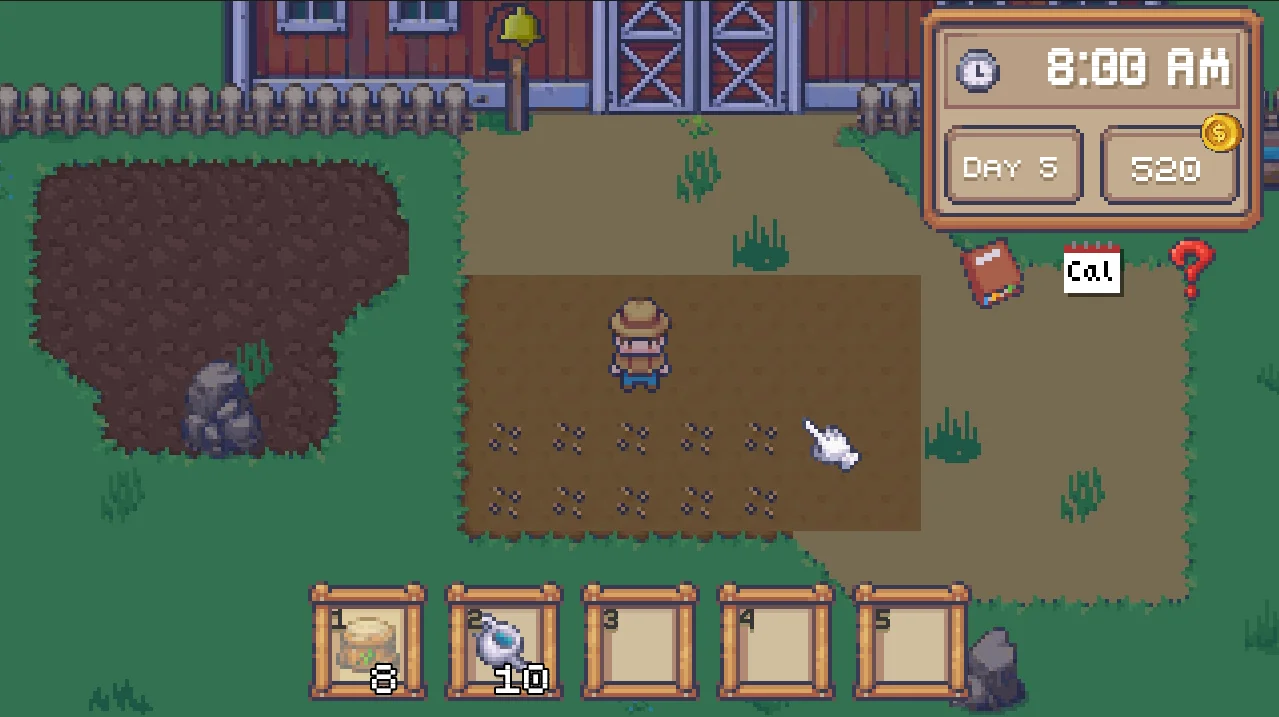 Testing out planting and harvesting